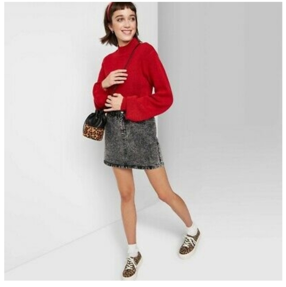 Wild Fable Red Pop mockneck sweater - Picture 2 of 5